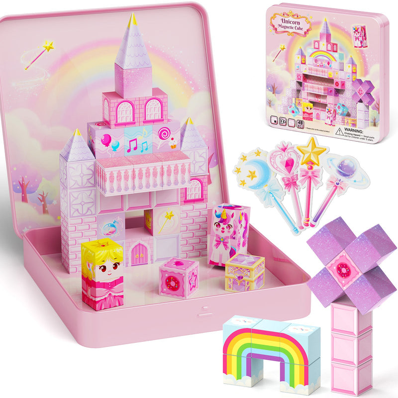 48 delar magnetiska enhörningsblock produktbild