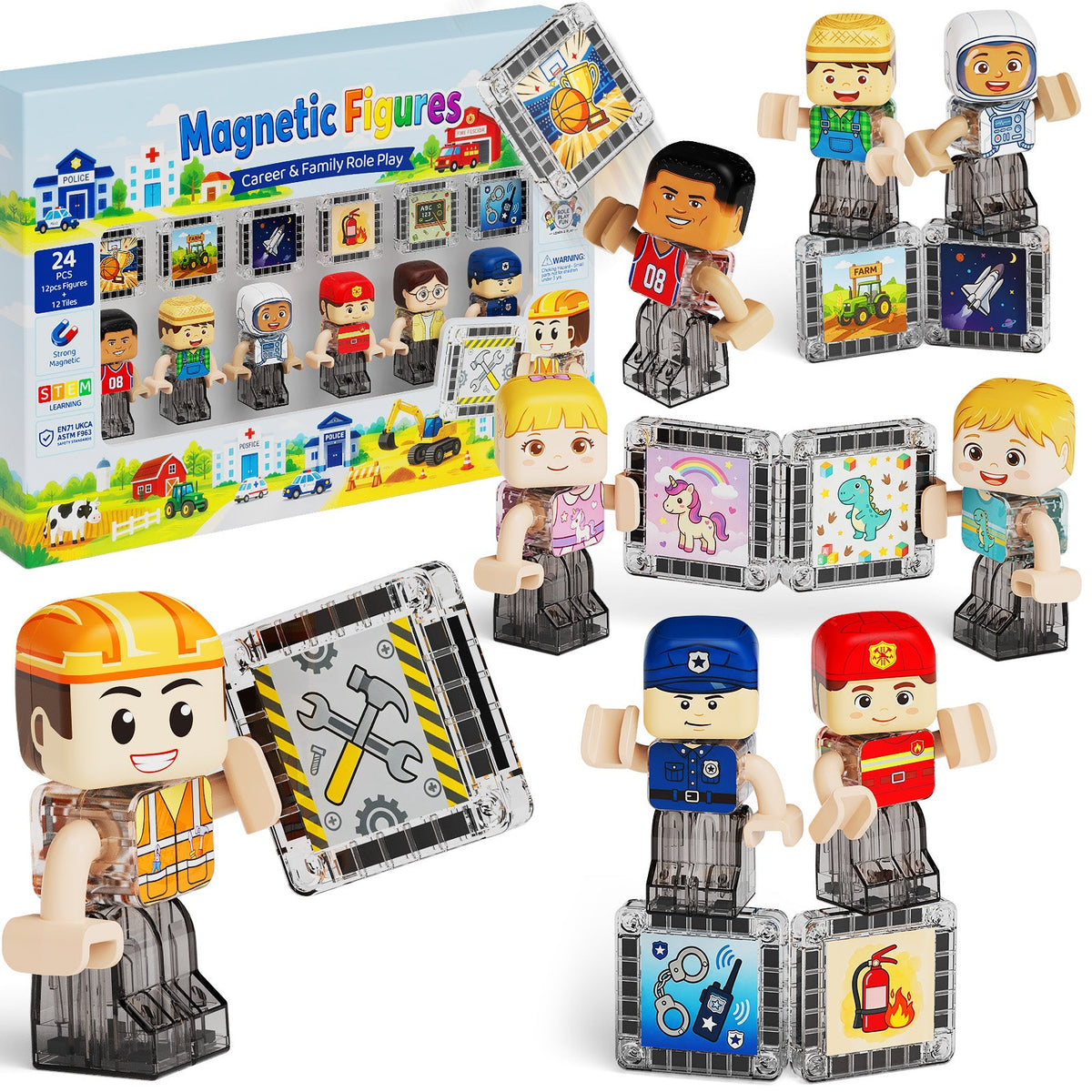 24 magnetiska yrkes- och familjefigurer S1139 - bild 1