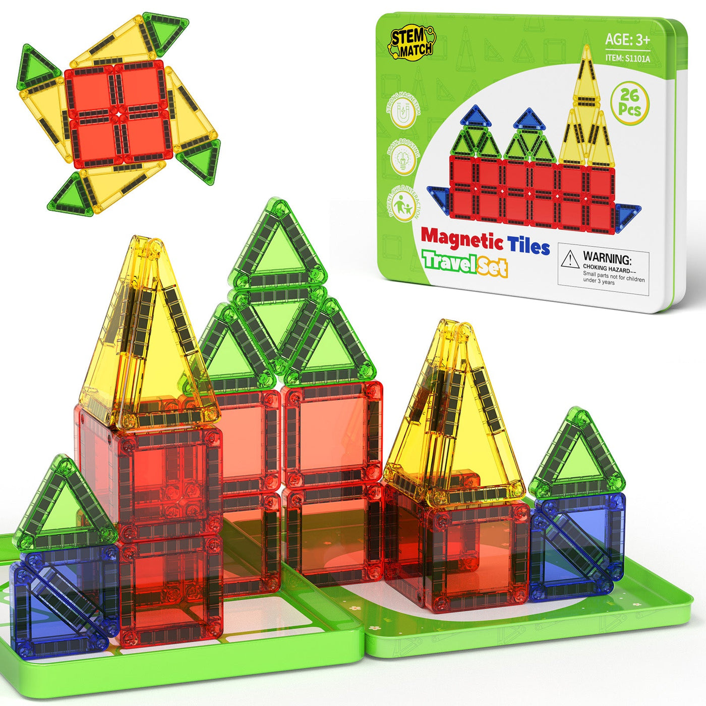 26PCS Magnetic Tiles S-1101A image 3