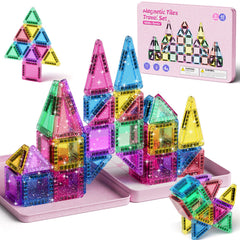 42PCS Glitter Candy Colors Magnetic Tiles Set S1109 image 4